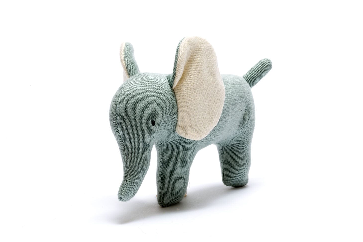 Small Organic Knitted Cotton Elephant Baby Activity Toys Best Years 