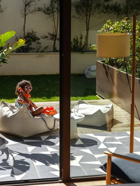 Wigiwama Azure Outdoor Square Ottoman Mini Bee Floor Chairs