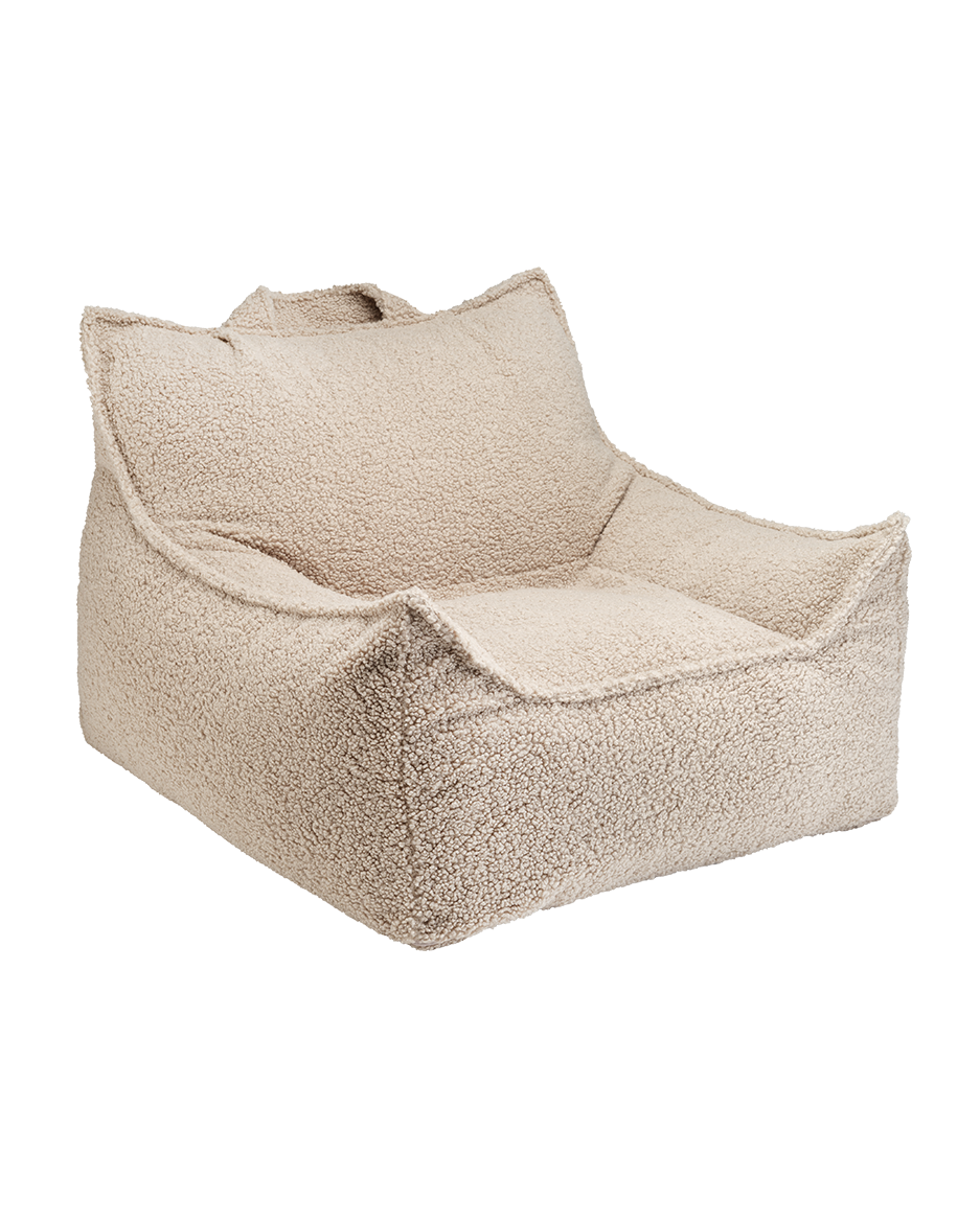 Biscuit Teddy Wigiwama Club Chair, front angled view on plain background