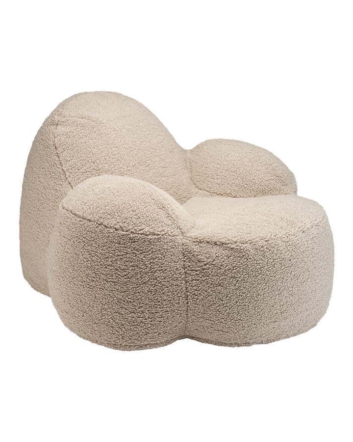 Biscuit Teddy Wigiwama Momo Chair, front angled view on plain background