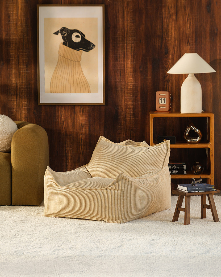 Brown Sugar Wigiwama Club Chair styled in a living room setting